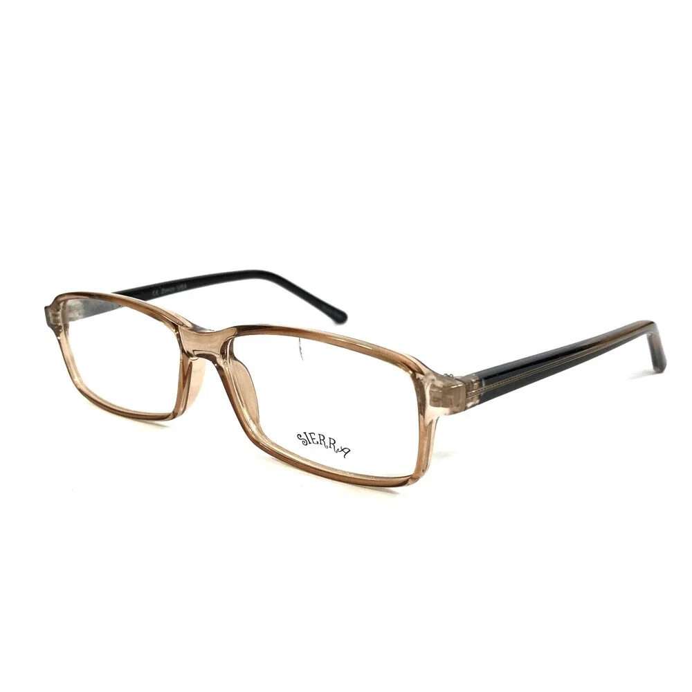 Sierra Eyeglasses Frames S334 Smoke Brown Black Rectangle Full Rim 54-17-140